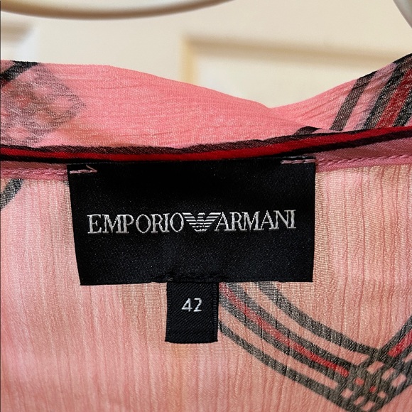 Emporio Armani Pink Patterned sheer top - Picture 2 of 11